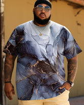 Men's Oversized Gradient Gold Print Short Sleeve T-Shirt